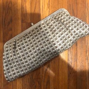 Trina Turk Metallic Tweed Clutch